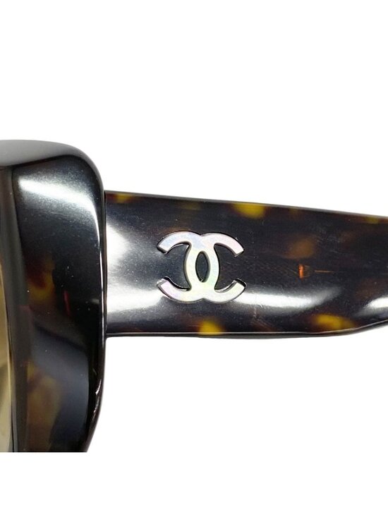Chanel Sunglasses Black Brown Silver Eyewear